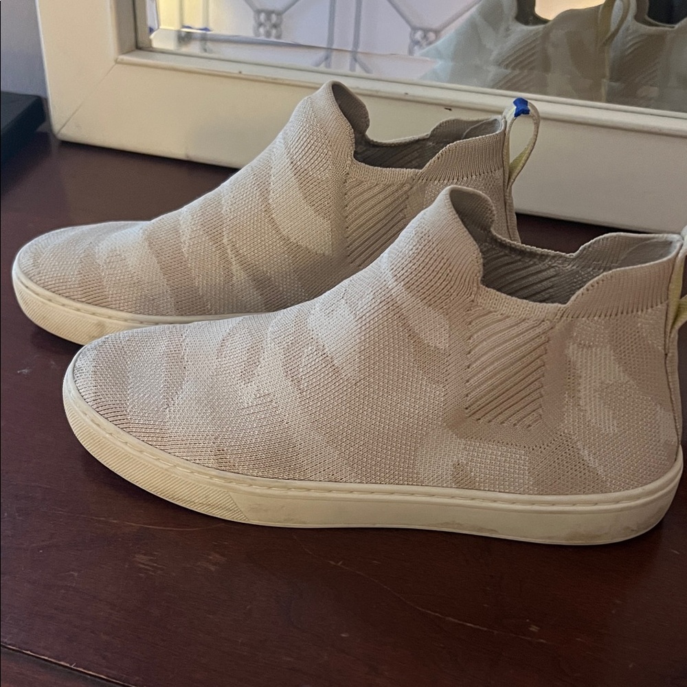 Rothy's Cream Knit Slip-On Flats